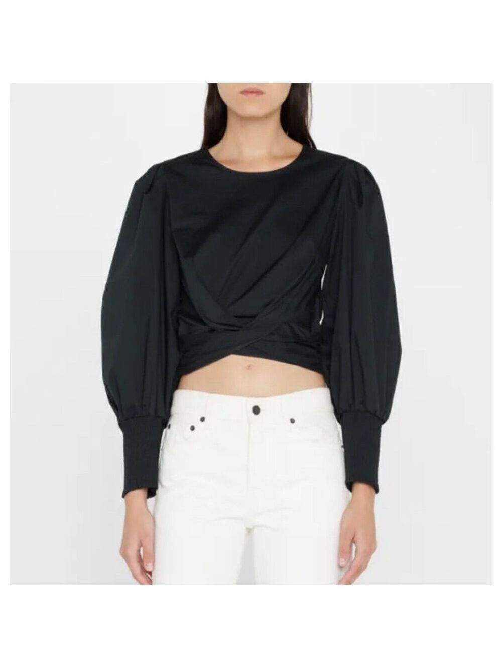 Veronica Beard Nyla Blouse Top in Black Size 6